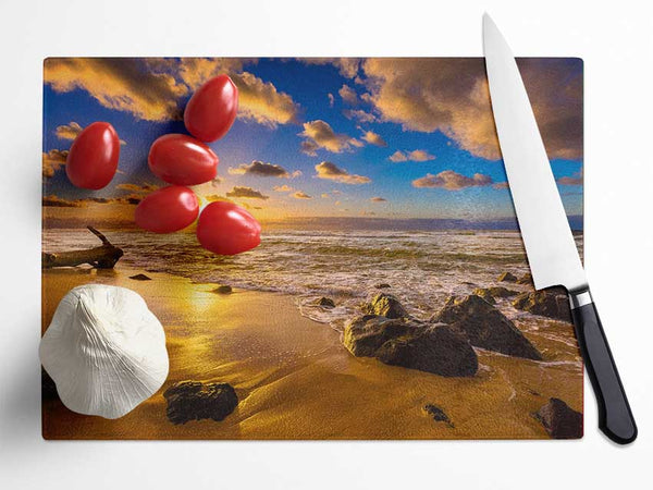 Heavenly Skies off the beach Glass Chopping Board