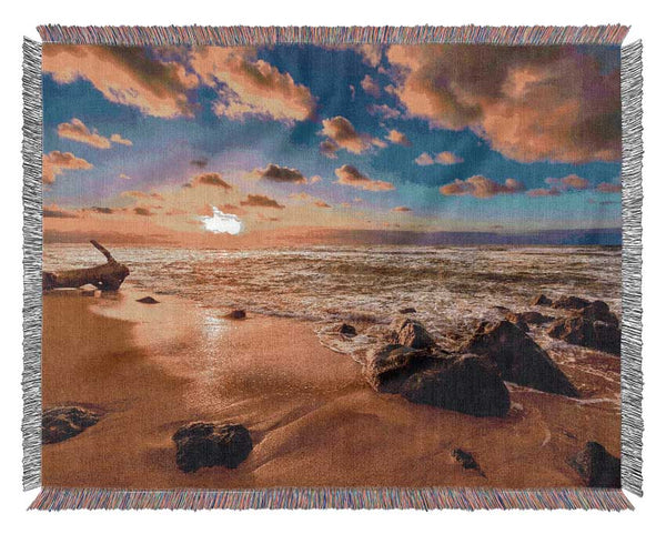 Heavenly Skies off the beach Woven Blanket