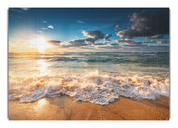 splashing waves on the beach