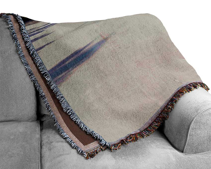 Sunset beach resort Woven Blanket