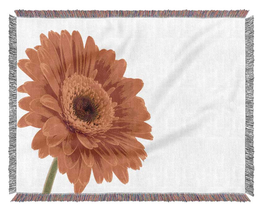 Gorgeous orange gerbera Woven Blanket