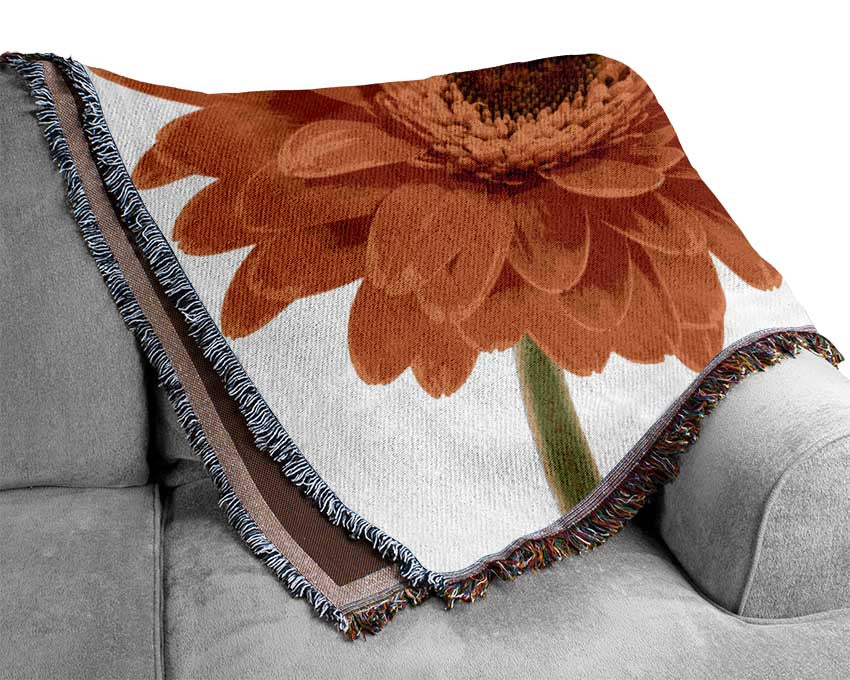 Gorgeous orange gerbera Woven Blanket