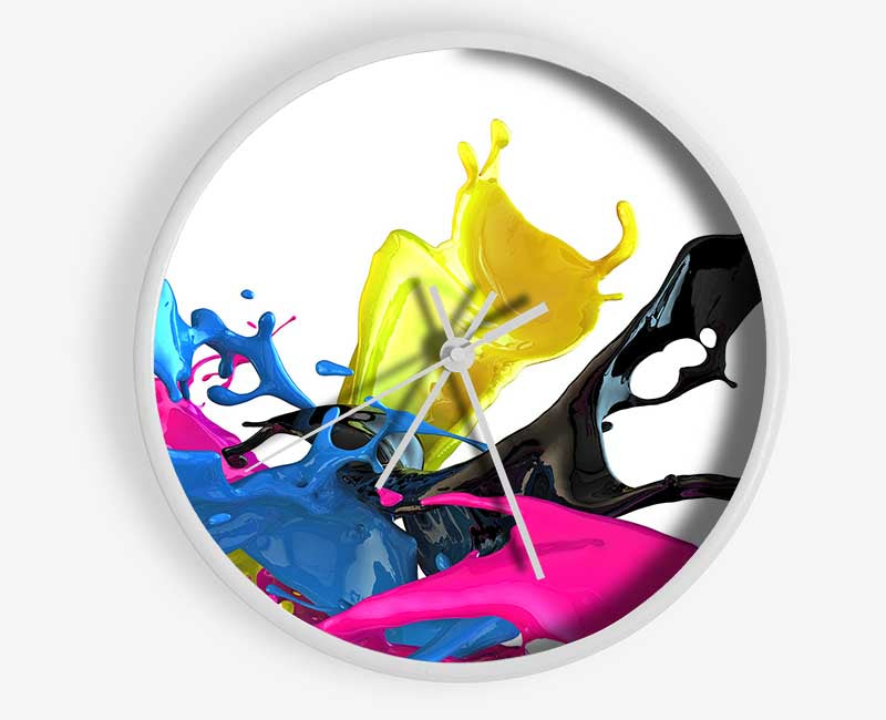 Funky colour splash Clock - Wallart-Direct UK
