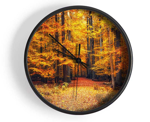 Orange woods in the autumn Clock - Wallart-Direct UK