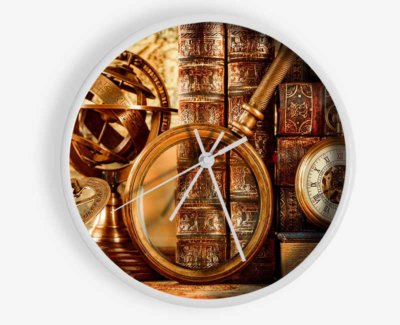 Magnifying vintage objects Clock - Wallart-Direct UK