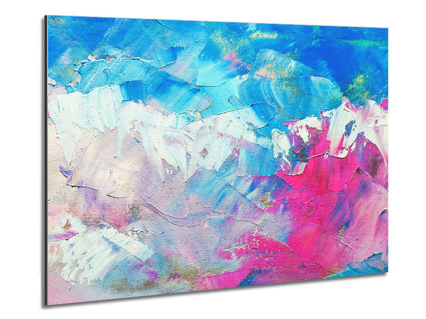 Pink and blue paint strokes Metal Print