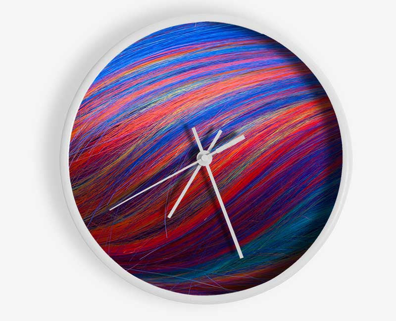 Multicoloured hair up close Clock - Wallart-Direct UK
