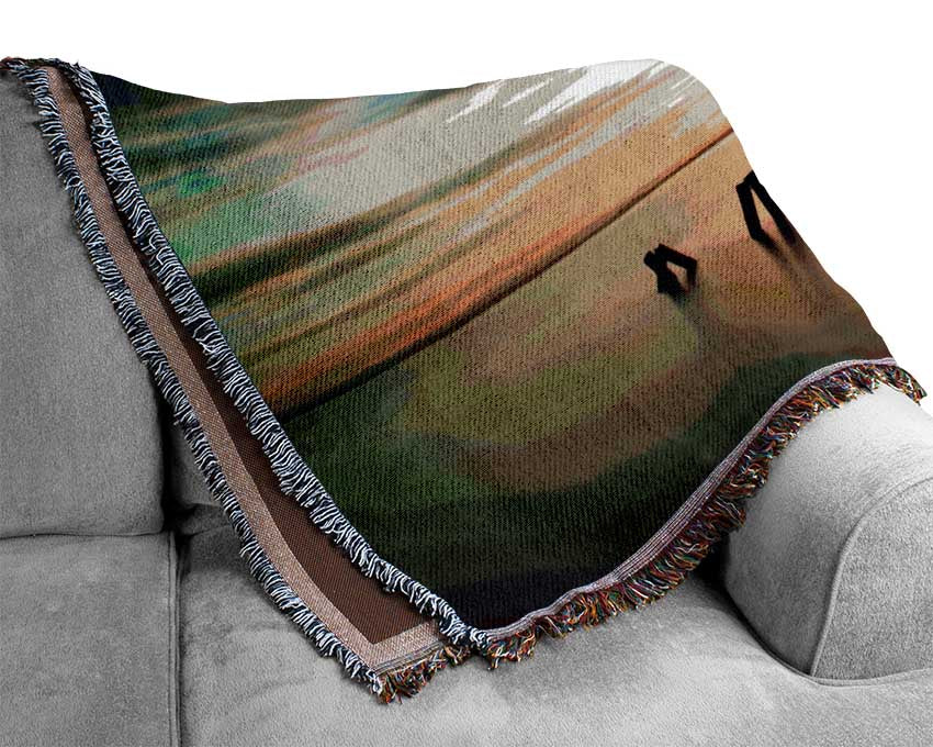 Soft exposed beach Woven Blanket