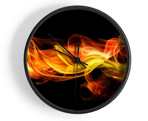 Fire smoke orange Clock - Wallart-Direct UK