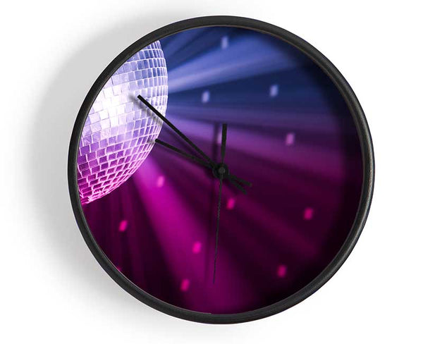 Disco ball blue and pink Clock - Wallart-Direct UK