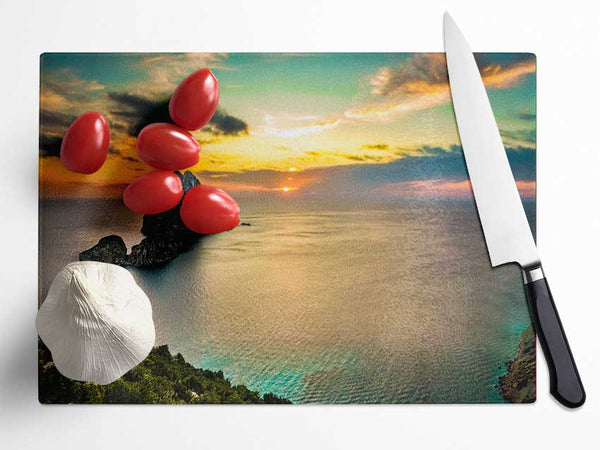 New Zealand views off the cliff Glass Chopping Board