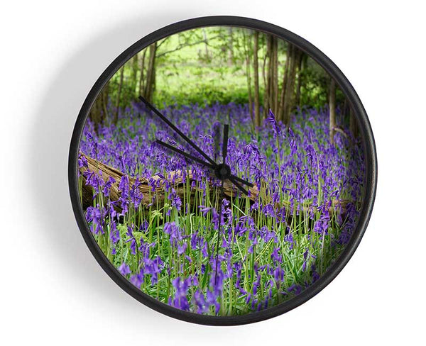 Purple flowers in the meadow Clock - Wallart-Direct UK