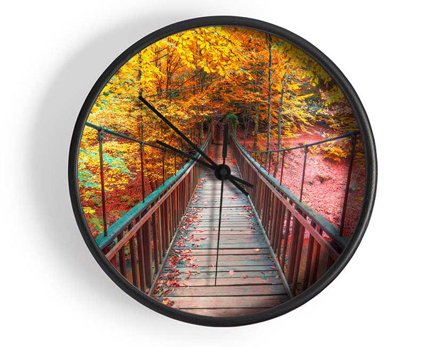 The rope bridge through the forest Clock - Wallart-Direct UK