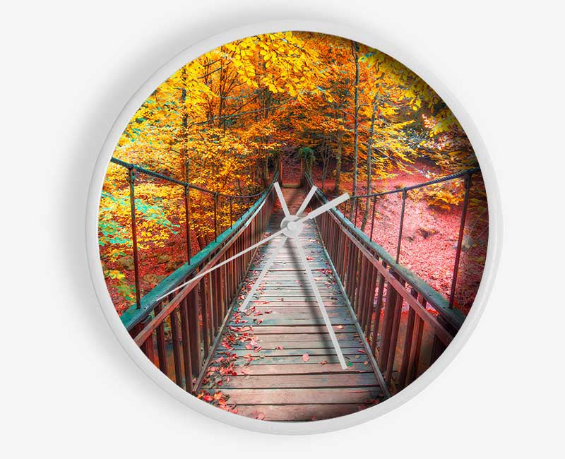 The rope bridge through the forest Clock - Wallart-Direct UK