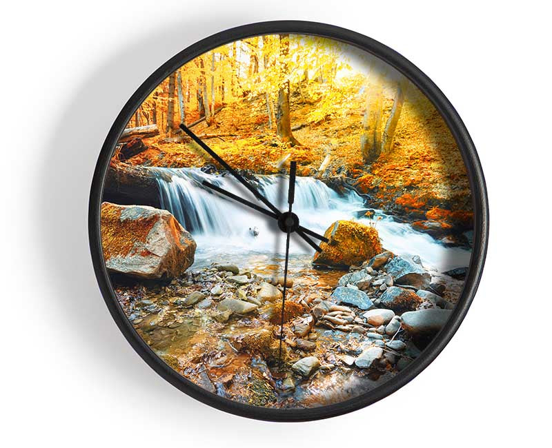 Waterfall in the woods beauty Clock - Wallart-Direct UK