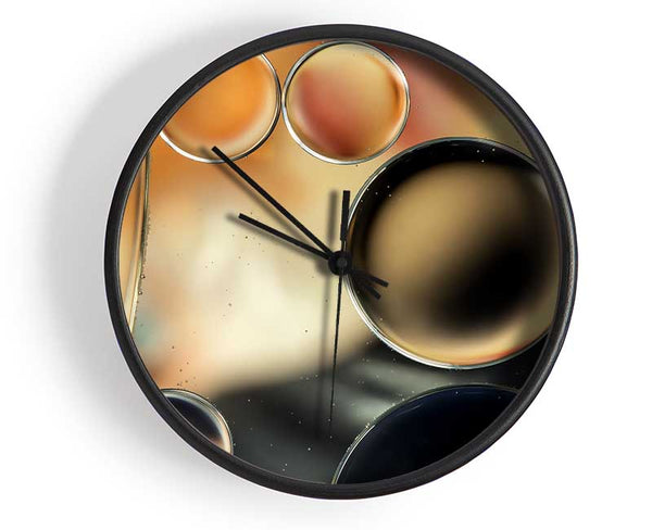 Abstract circles droplets Clock - Wallart-Direct UK