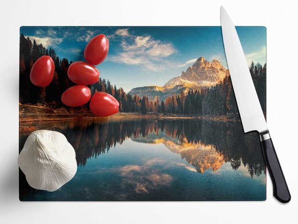 Lago Antorno clear waters Glass Chopping Board