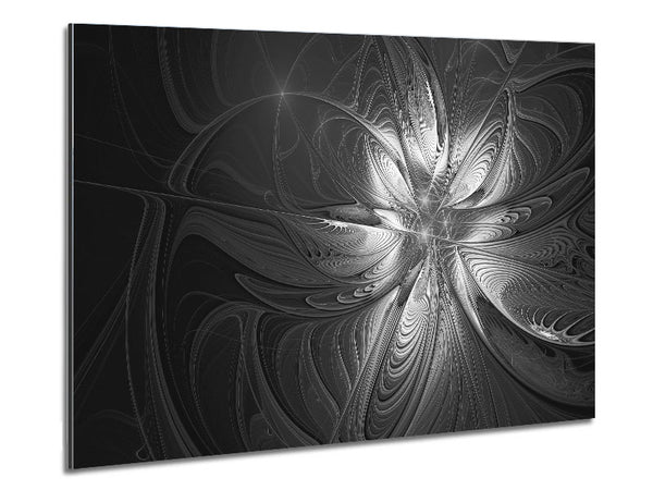 Swirled up black and white lines Metal Print