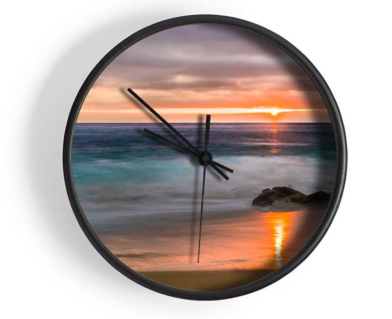 Washed up to the beach sunset Clock - Wallart-Direct UK