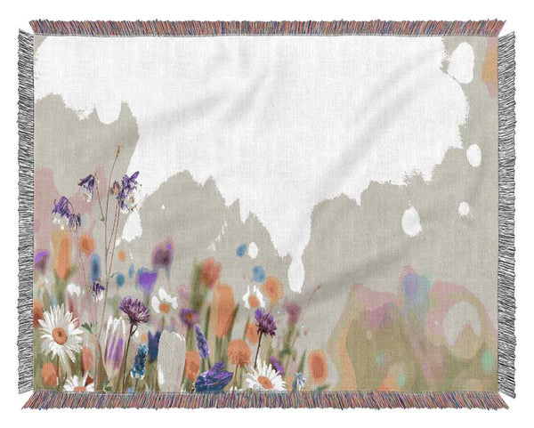 Mixed colourful flowers Woven Blanket