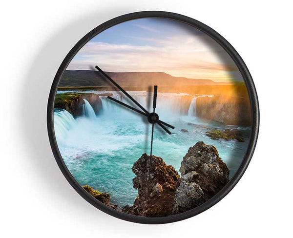 Waterfalls emptied into the sea Clock - Wallart-Direct UK