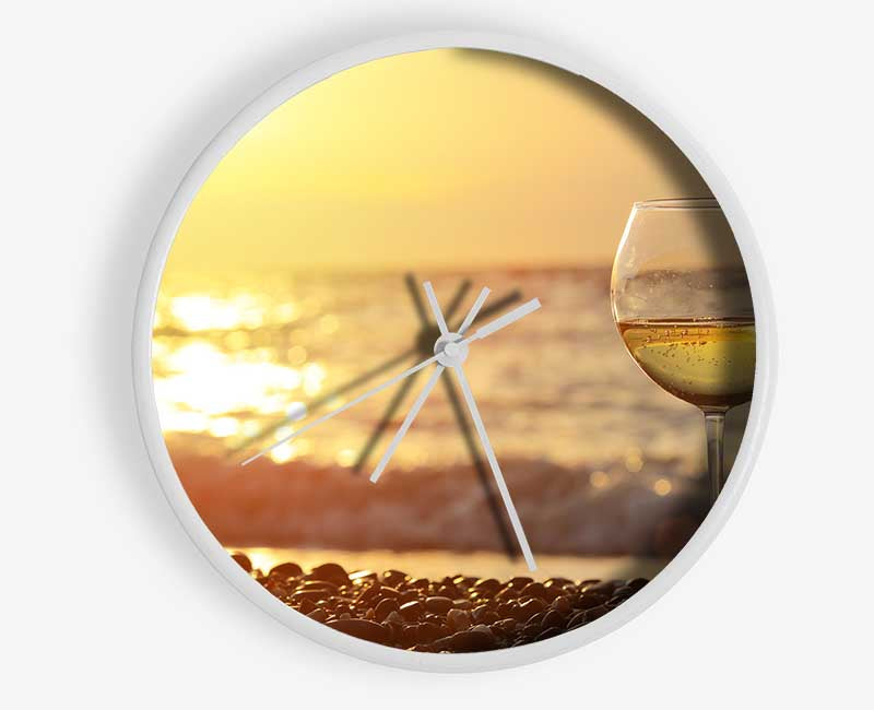 Wine on the beach Clock - Wallart-Direct UK