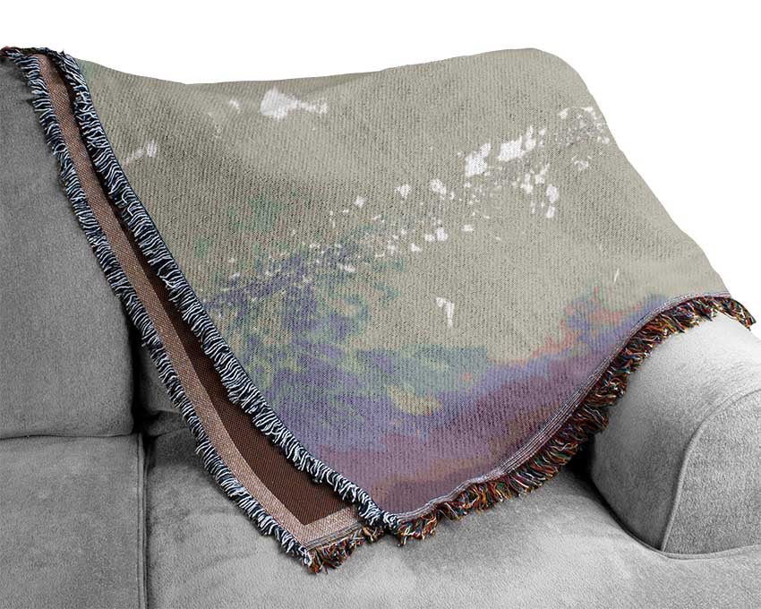 Purple Crocus flower Woven Blanket