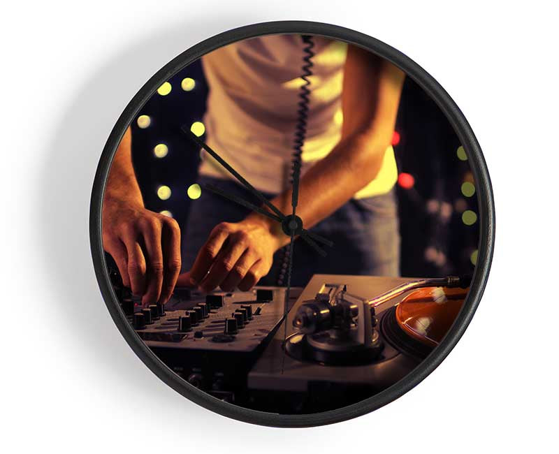 Mixing on the DJ desk Clock - Wallart-Direct UK