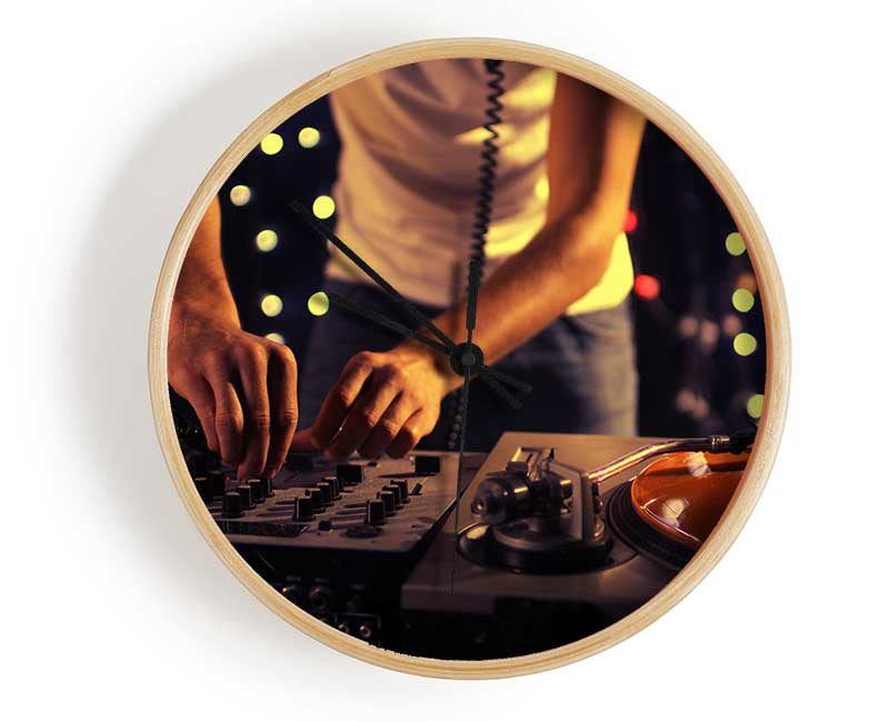 Mixing on the DJ desk Clock - Wallart-Direct UK