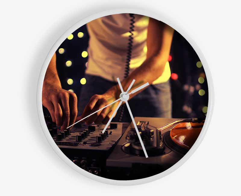 Mixing on the DJ desk Clock - Wallart-Direct UK
