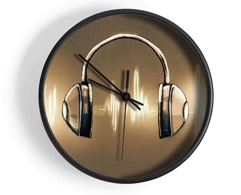 Light painted headphones Clock - Wallart-Direct UK