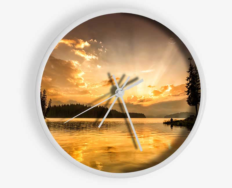 yellow skies woods Clock - Wallart-Direct UK