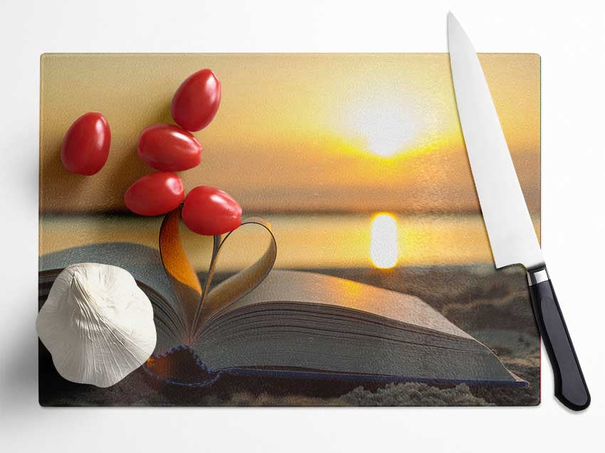 Love book Glass Chopping Board