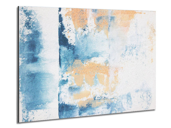 Textured blue and cream Metal Print