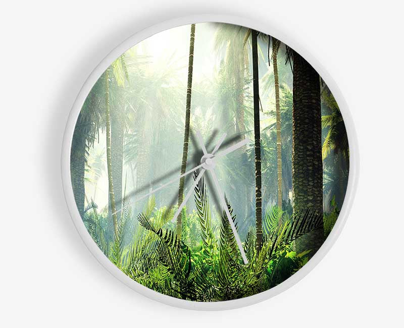 Green ancient forest Clock - Wallart-Direct UK