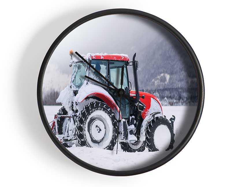 Tractor in the snow Clock - Wallart-Direct UK