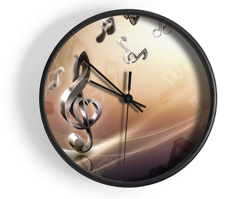 Musical notes love Clock - Wallart-Direct UK