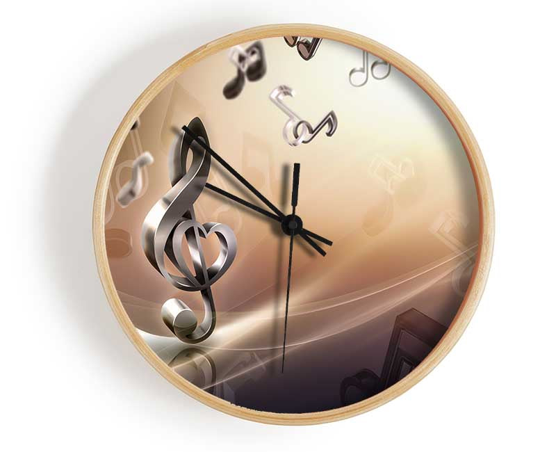Musical notes love Clock - Wallart-Direct UK