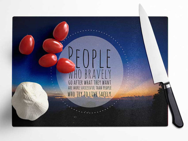 Successful people quote Glass Chopping Board