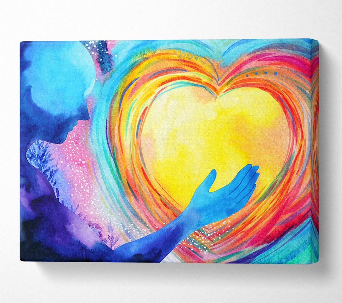 Picture of Water colour warming heart Canvas Print Wall Art