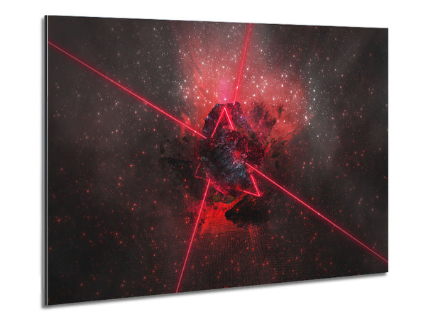 Red lazer triangle Metal Print