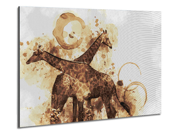 Giraffe mit braunem Teefleck in Aquarell