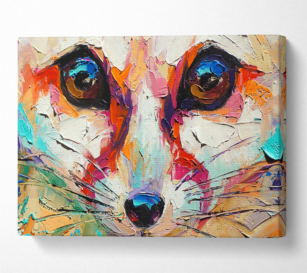 Picture of Close Up Fox Painting Canvas Print Wall Art
