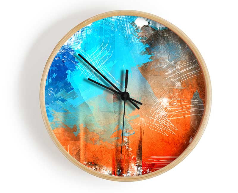 Wire texture of colour Clock - Wallart-Direct UK