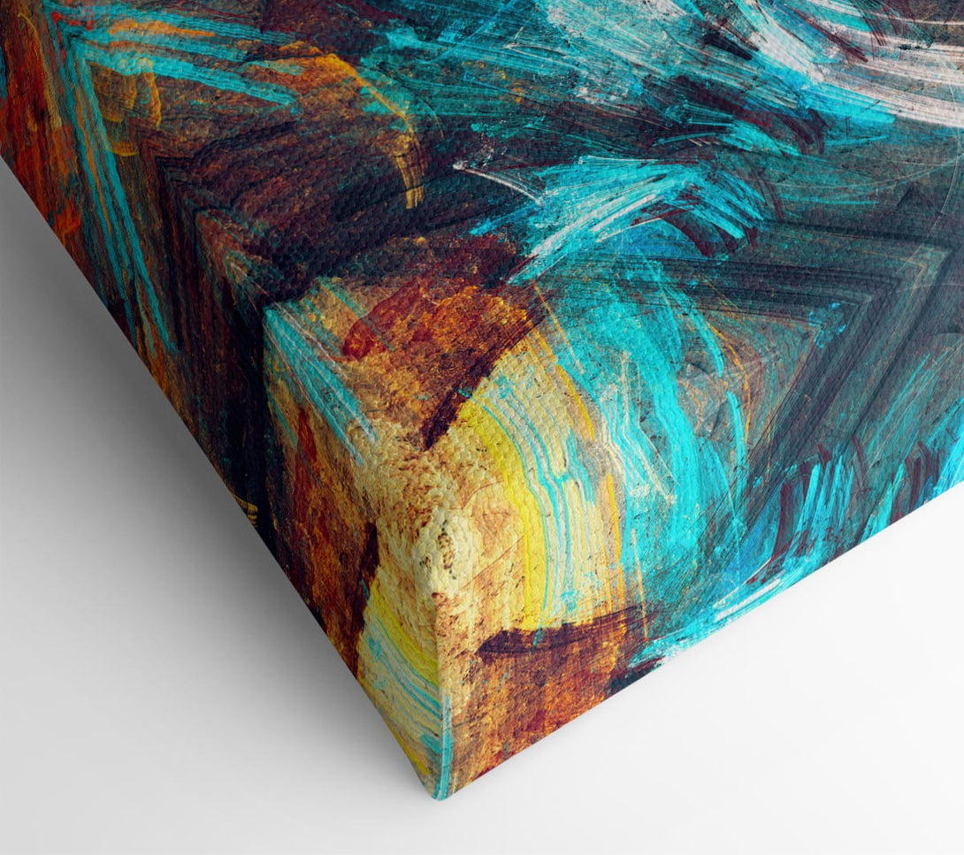 Picture of Coloured lines of distortion Canvas Print Wall Art