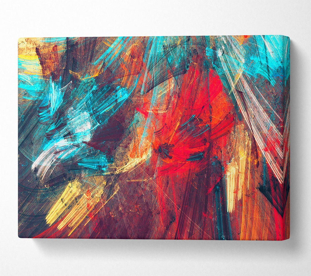Picture of Coloured lines of distortion Canvas Print Wall Art