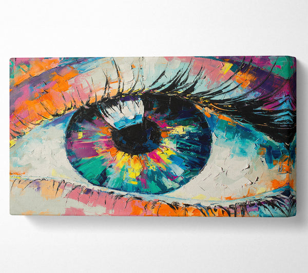 Detaillierte Auge aus nächster Nähe Acrylfarben