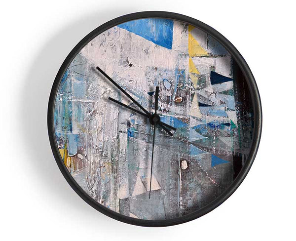 trianges washed over Clock - Wallart-Direct UK