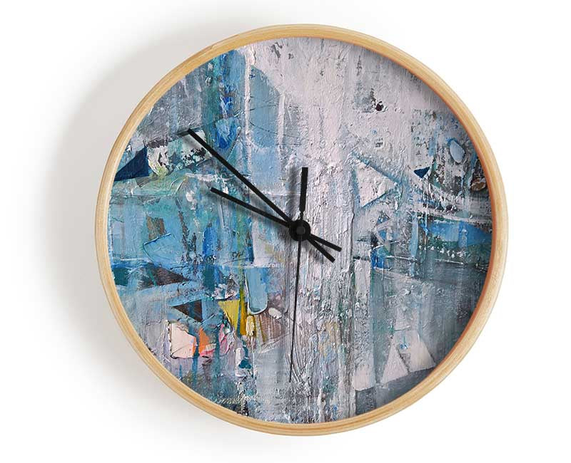 triangles washed over wall Clock - Wallart-Direct UK