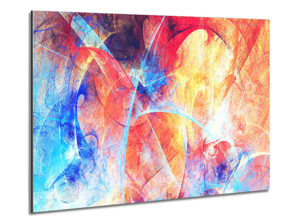 Swirls of blue and peach Metal Print